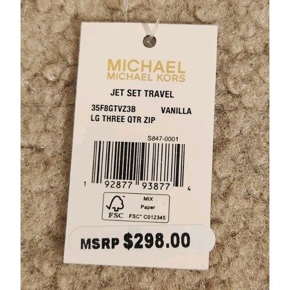 Michael Kors 32T5GTTE9B Jet Set Travel Continental Wristlet Wallet - Vanilla - Picture 3 of 5